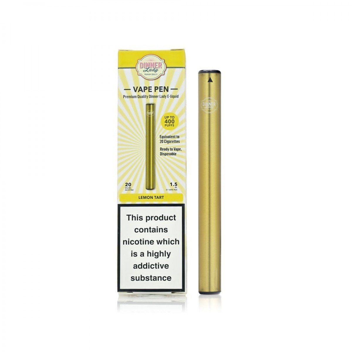 Dinner Lady Lemon Tart Disposable Vape Pen 20Mg 1.5ml